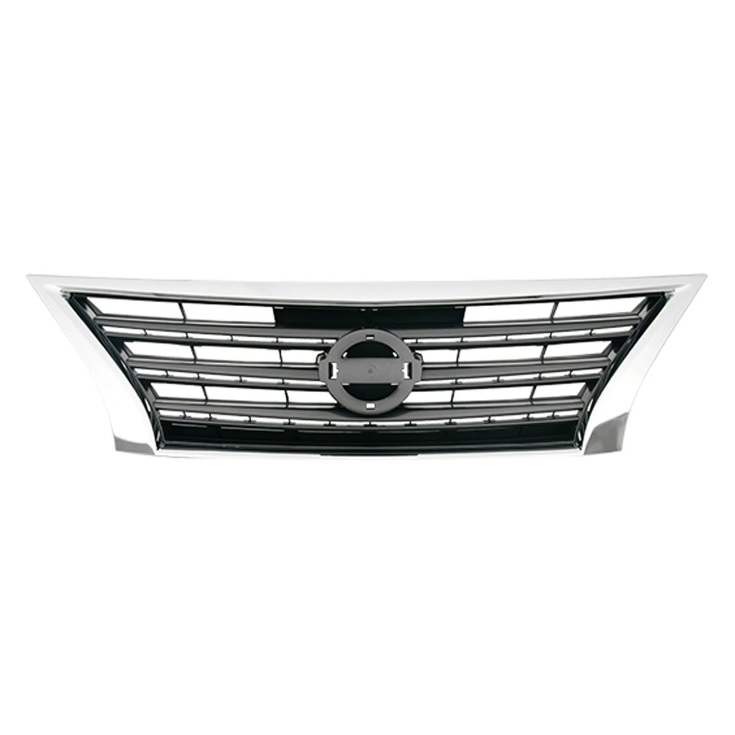 Replacement Gray/Silver Chrome/Painted Front Grille for 2013-2015 Nissan Sentra