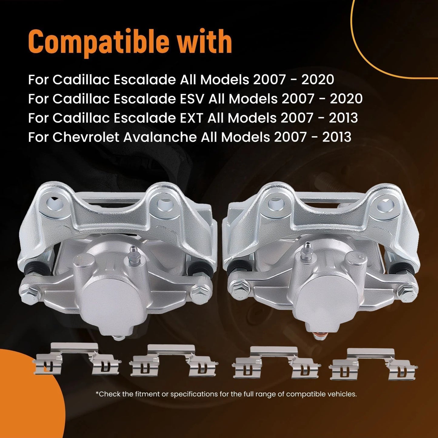 Brake Caliper Rear Left Right with Bracket for GMC Sierra 1500 (2007–2015)