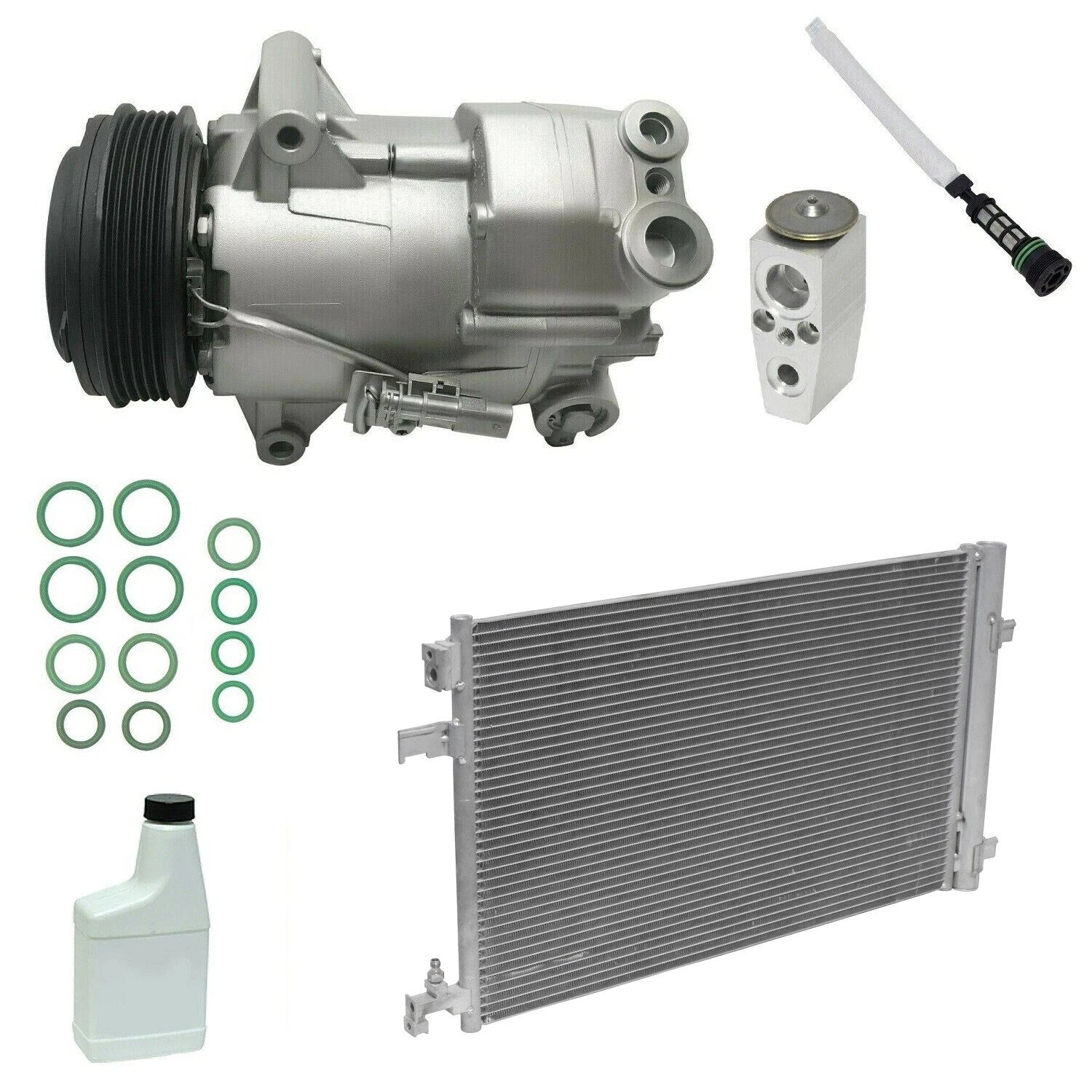AC Compressor Kit with Condenser for Complete A015 AEG273 Set (Fits Most)
