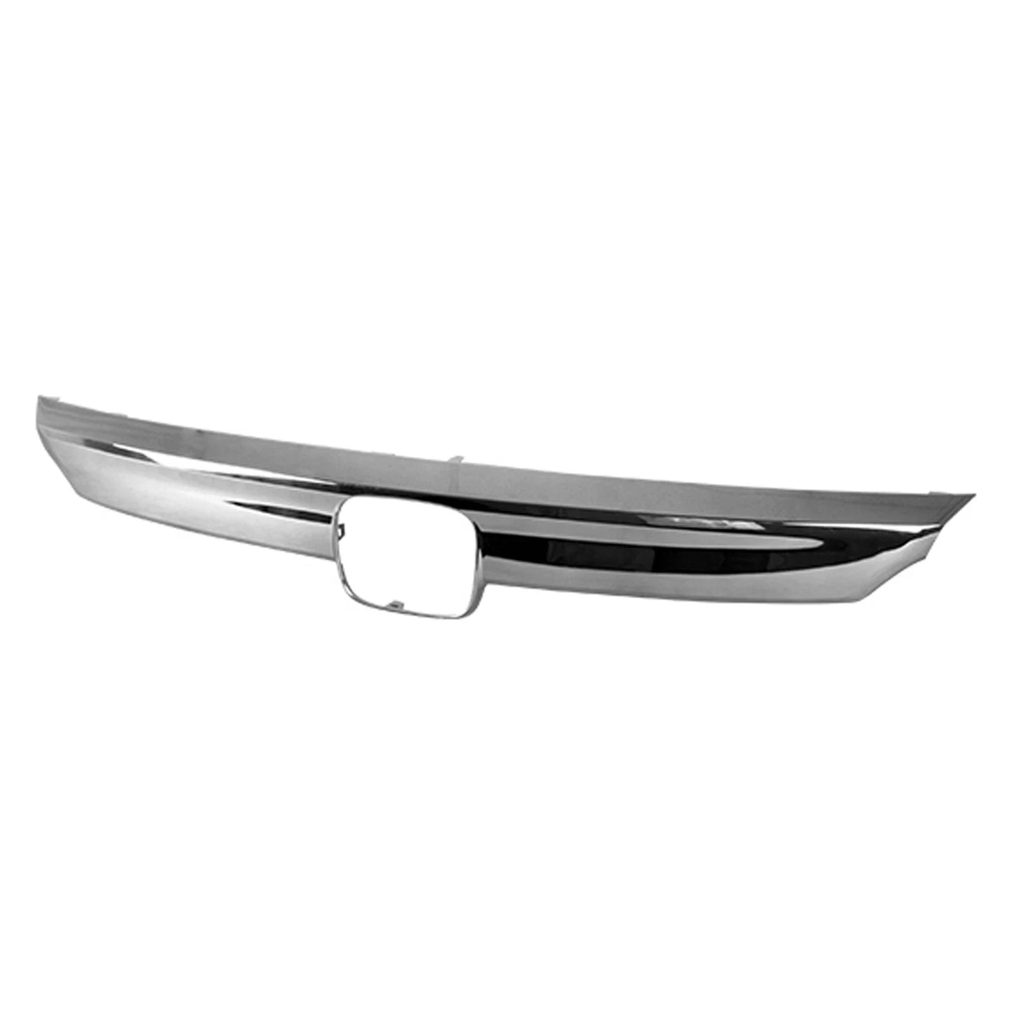 Replacement Smoked Chrome Plastic Front Upper Grille Molding w/Emblem Hole