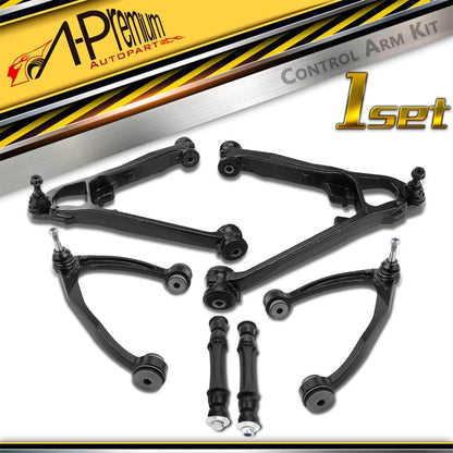 6X Front Lower & Upper Control Arm with Ball Joint for Chevy Silverado
