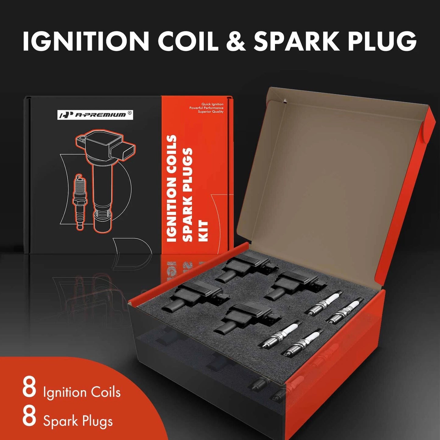 8X Ignition Coil & 8X Iridium Spark Plug for Mercedes-Benz E420 (1997–1999)