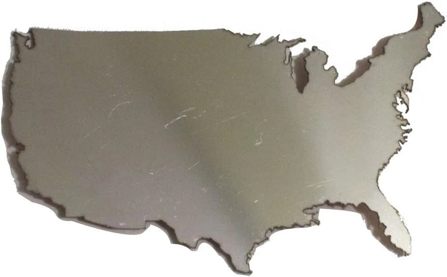2pc. Luxury FX Stainless Steel United States Outline Emblem - LUXFX1748
