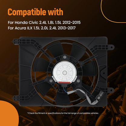 Electric Cooling Fan for Honda Civic 2.4L (2012–2015) 240W Plastic