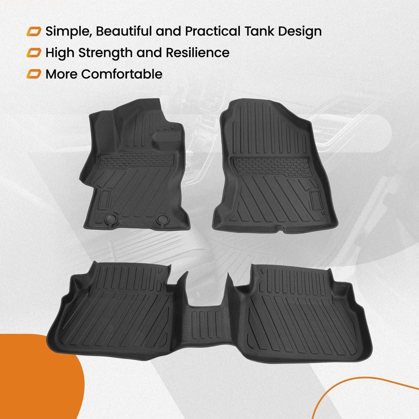 All Weather Floor Mats for Subaru Crosstrek/Impreza (2017–2023) Black TPE