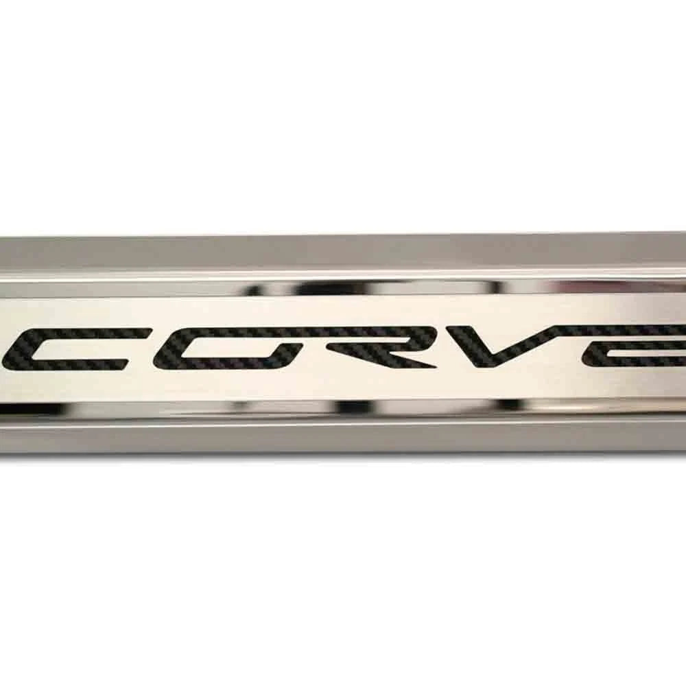 Inner Door Sill Trim Kit Black Brushed Corvette Inlay for Chevrolet Corvette (2005–2013)
