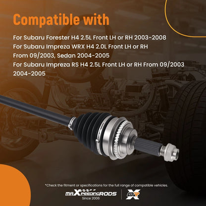 Front CV Axle Shaft Set for Subaru Forester Impreza (2003–2008)