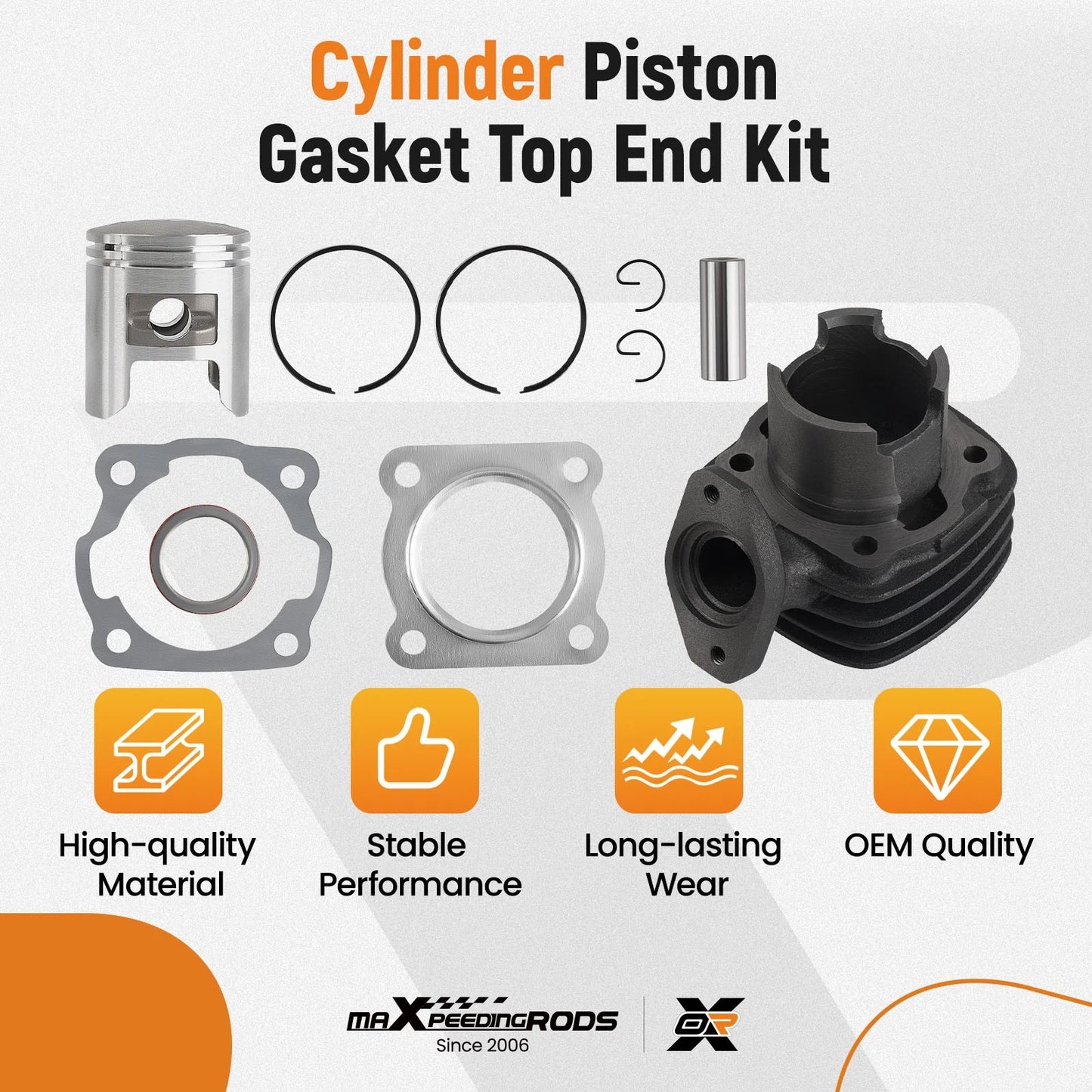 Cylinder Piston Gasket Upper End Kit Set for Honda Spree NQ50 (1984–1987)