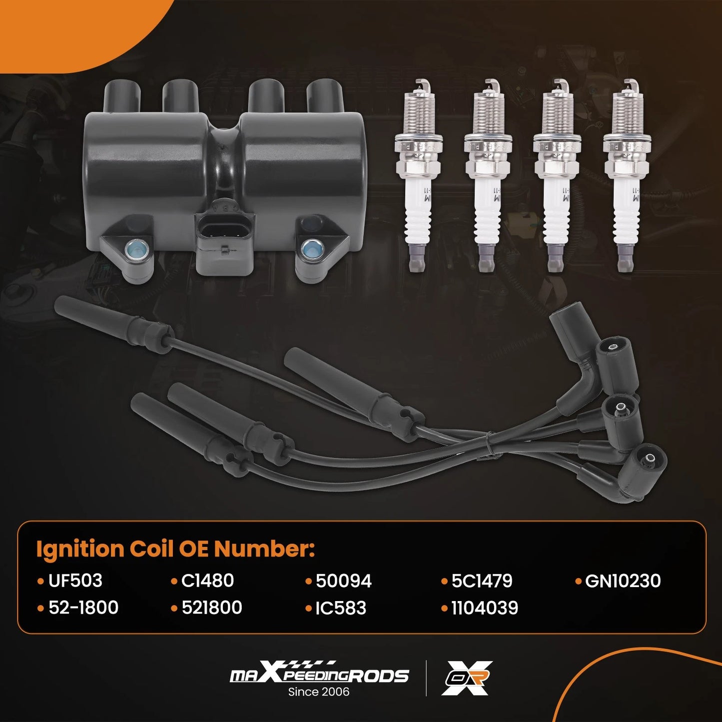 Ignition Coil, Spark Plugs & Wires for Pontiac Wave 1.6L (2005–2007)