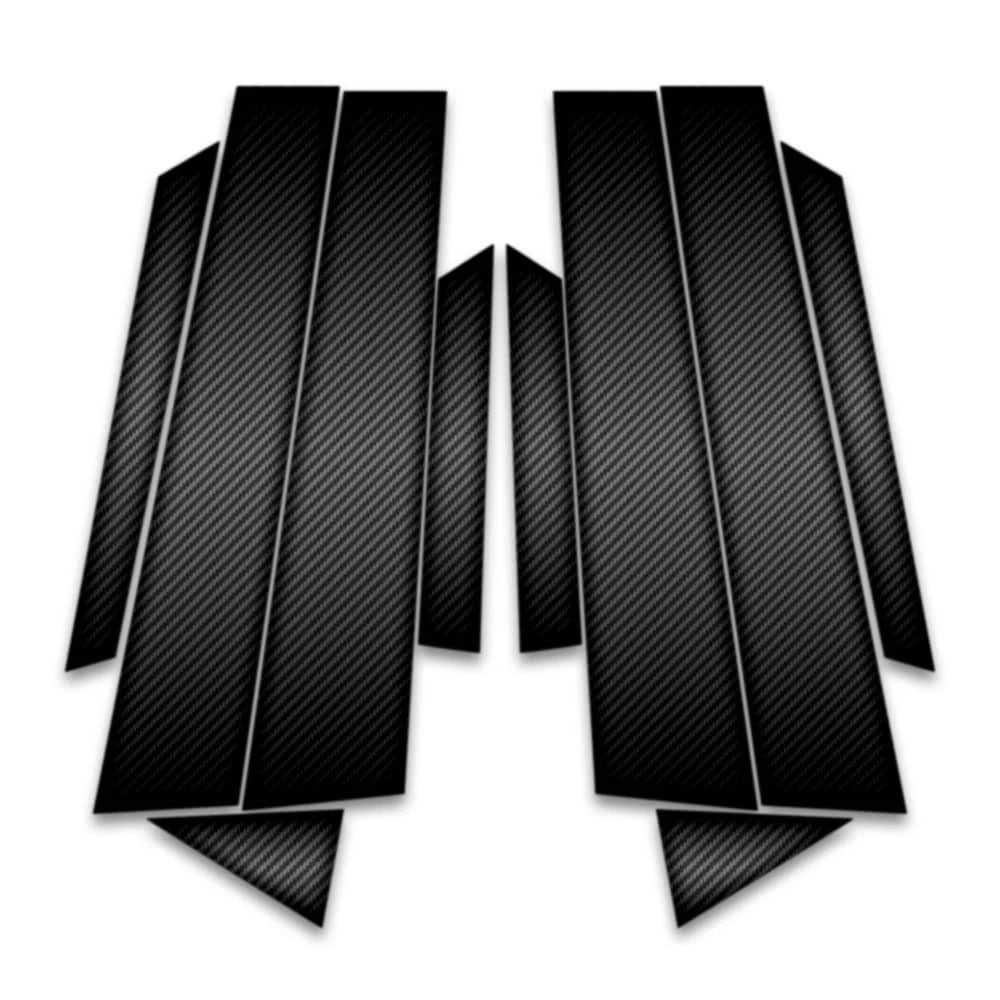 10pc Carbon Fiber Pillar Post Covers for 2011 Ford Fiesta Hatchback
