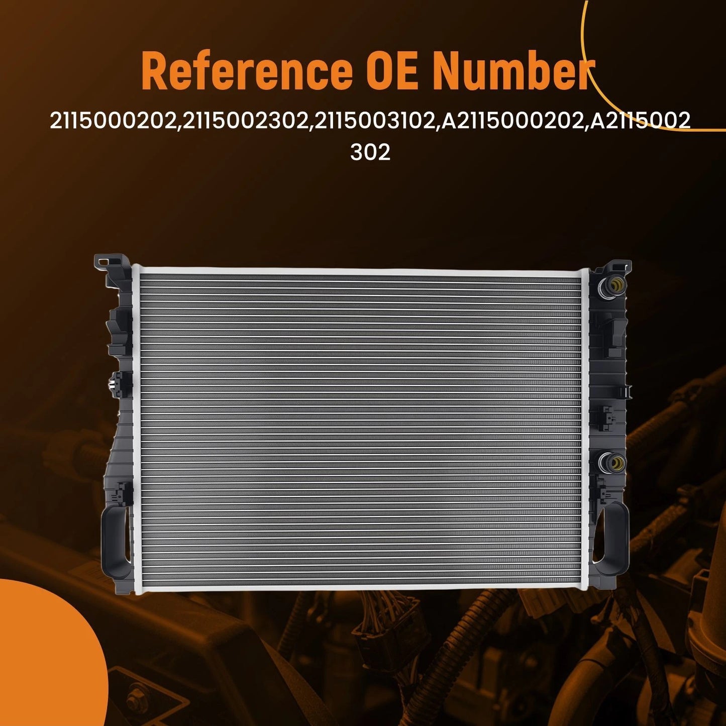 Aluminum Radiator for Mercedes-Benz CLS500 and E500 (2003–2006) AT Trans