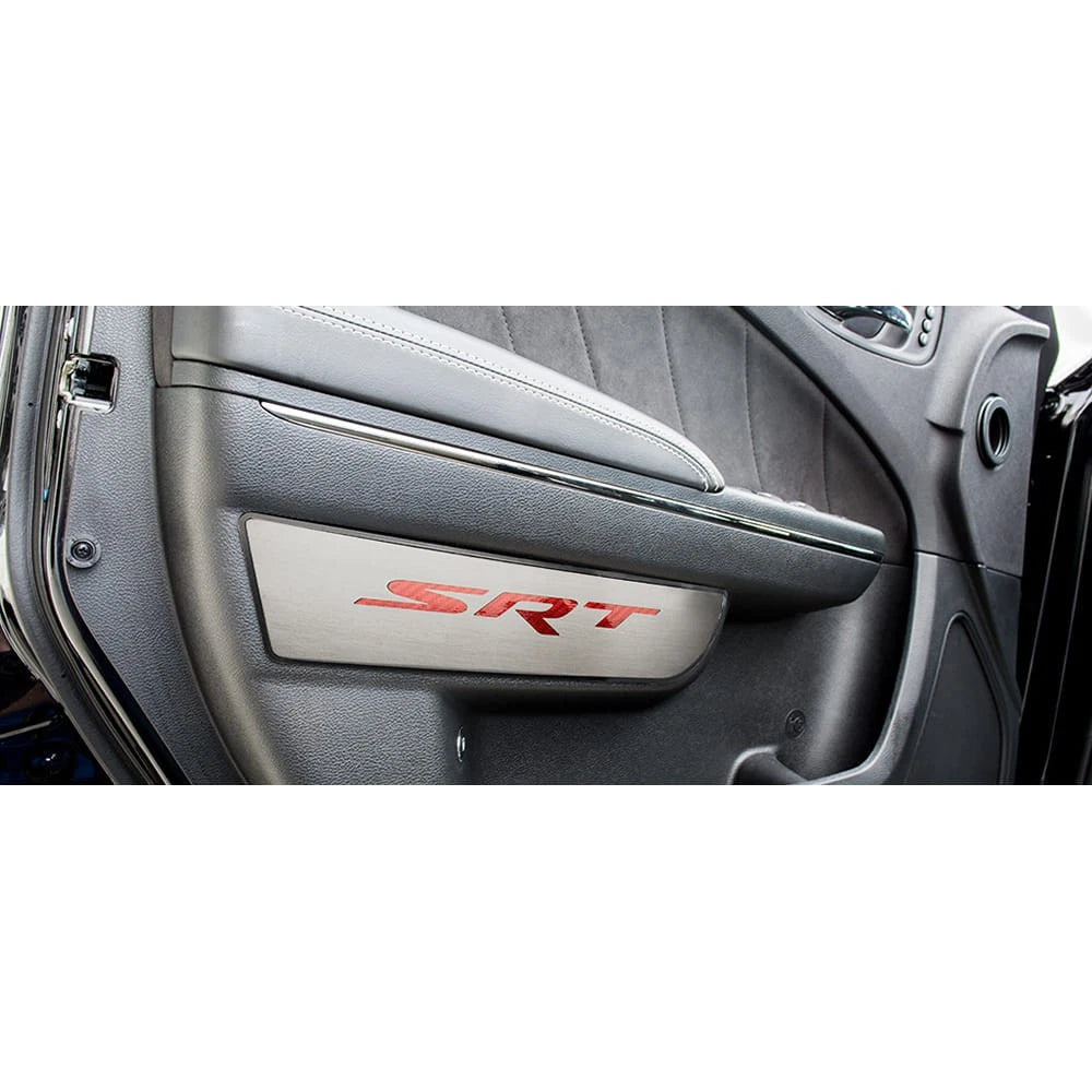 Front Door Badges w/Purple Carbon Fiber Vinyl SRT Inlay for 11-15 Dodge Charger