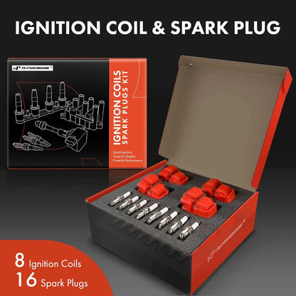 8x Ignition Coil & 16x Iridium Spark Plug for Mercedes-Benz E500 (2003–2009)