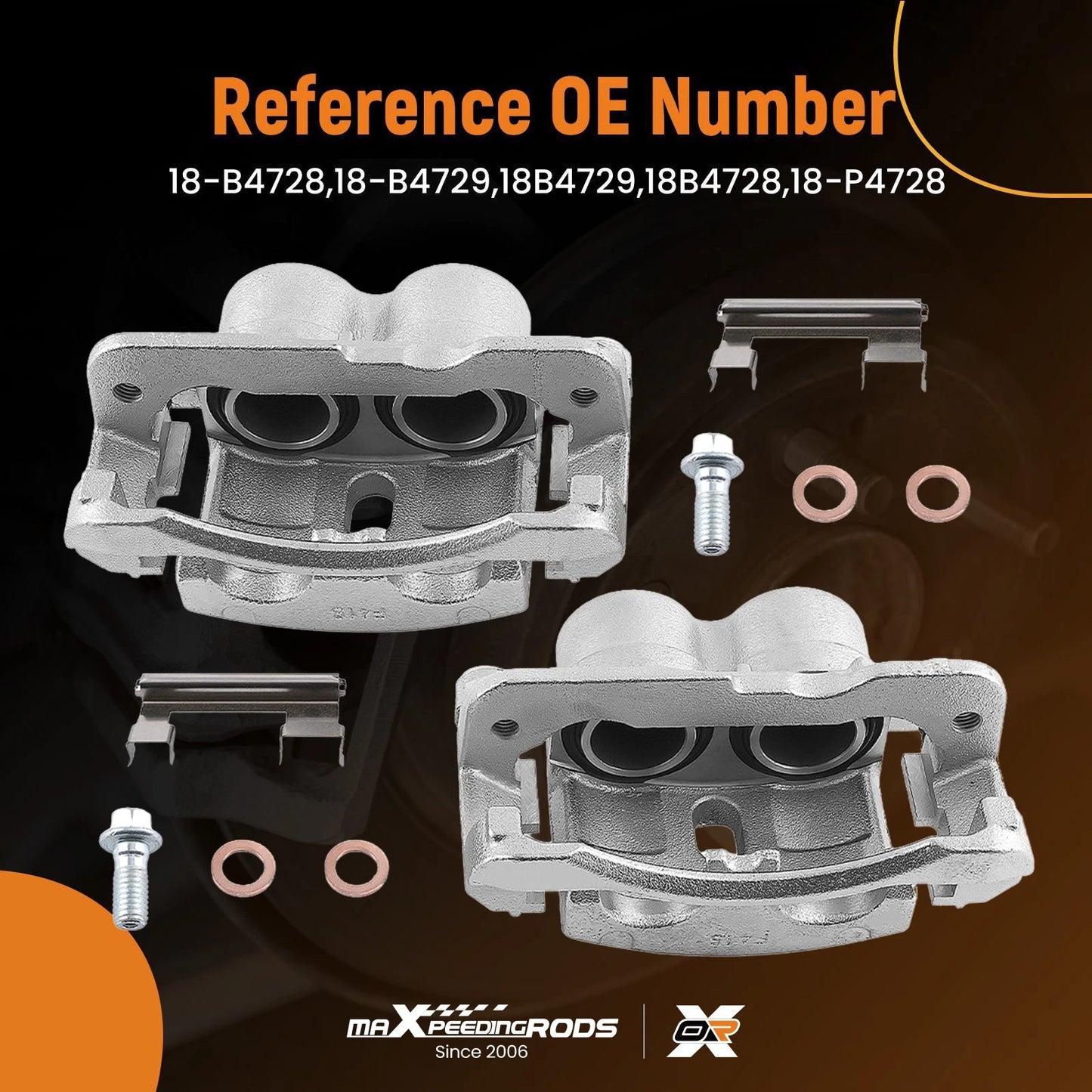Front Brake Calipers Kit With Bracket for Cadillac Escalade ESV (2015–2020)