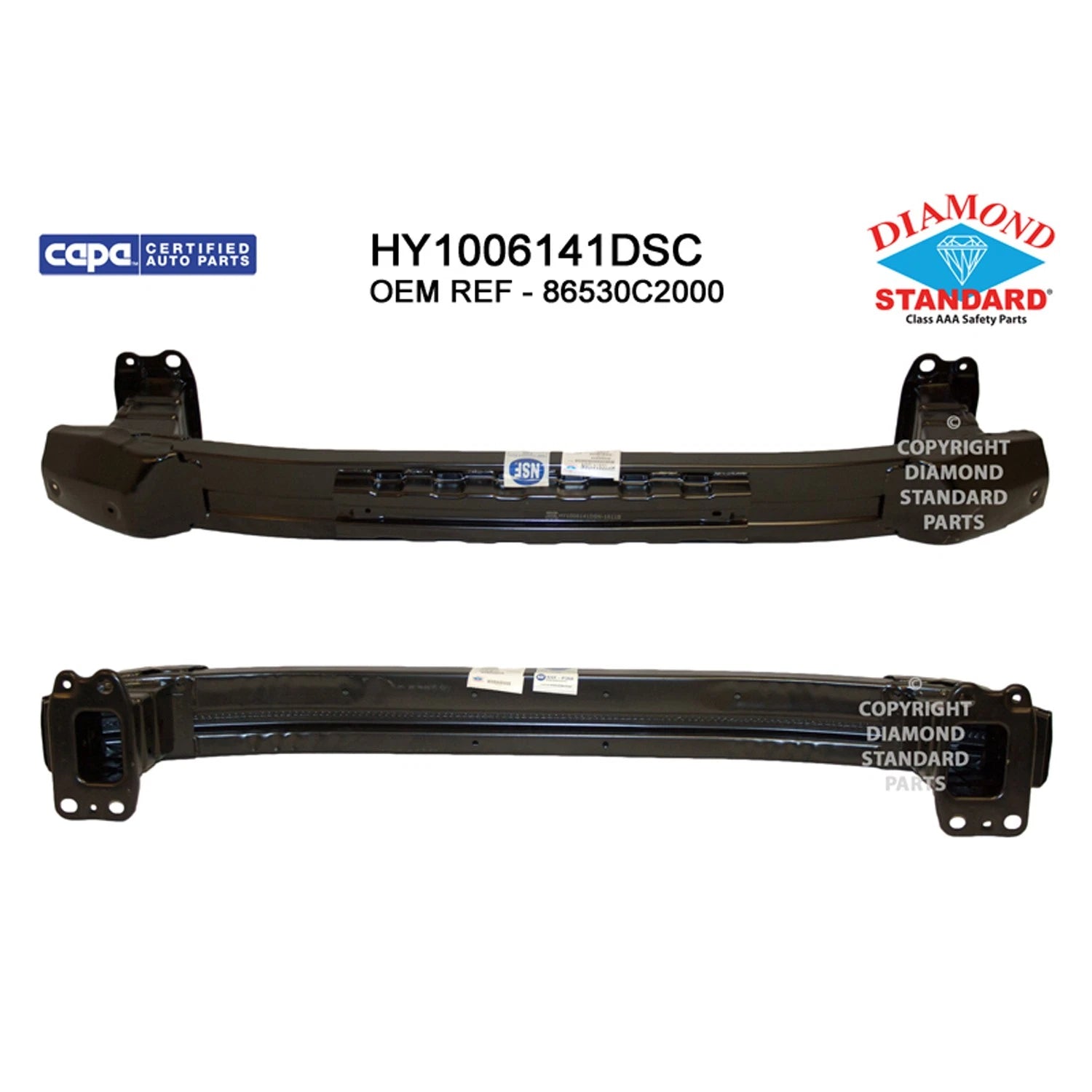 Replacement Steel Front Bumper Impact Bar w/o Auto Cruise Control