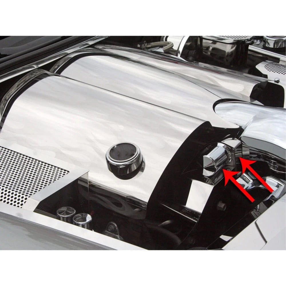 2pc Polished Stainless Steel Throttle Body Motor Cover for Chevy Corvette (2005–2007)