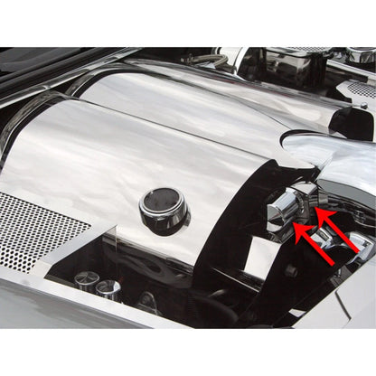 2pc Polished Stainless Steel Throttle Body Motor Cover for Chevy Corvette (2005–2007)