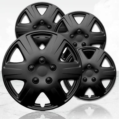 4pc Gloss Black Hubcaps Covers for 15 Inch Wheels Toyota Corolla (2005–2023)