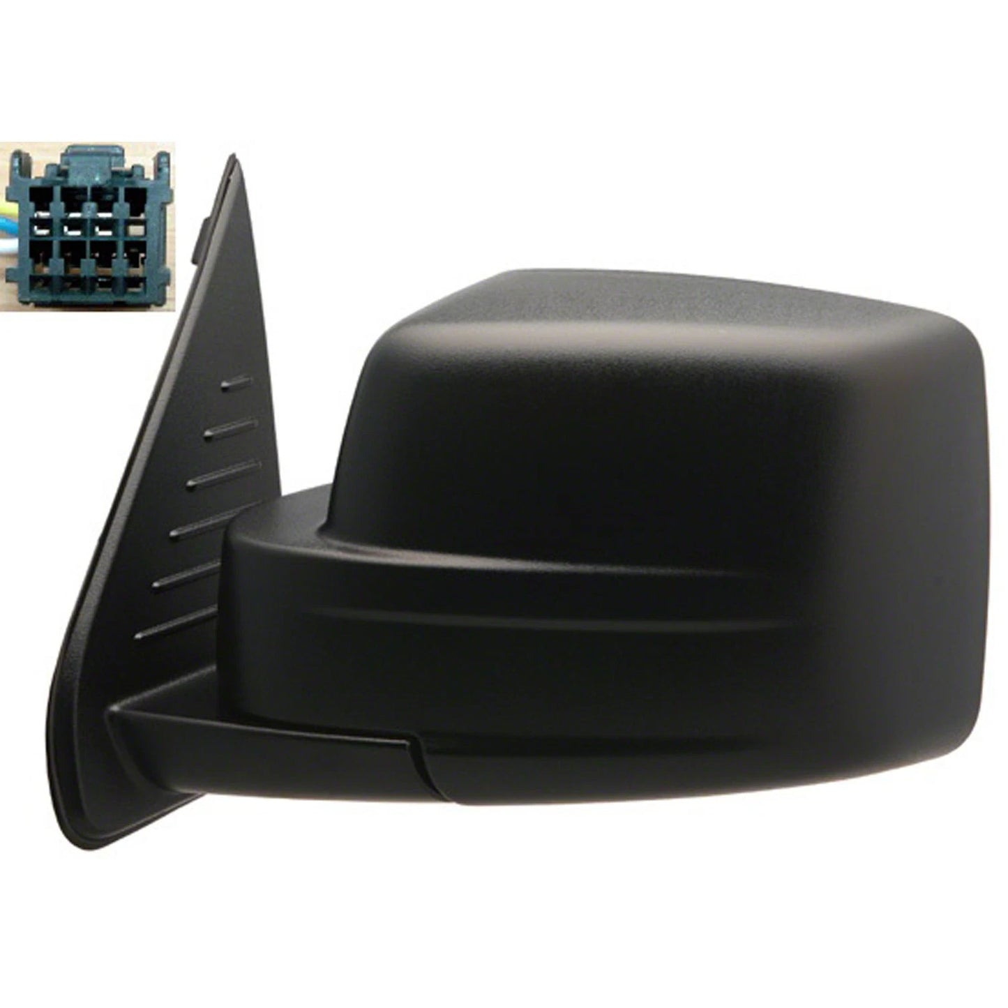 Replacement Textured Driver Side Power Door Mirror w/Heated Glass w/o Memory