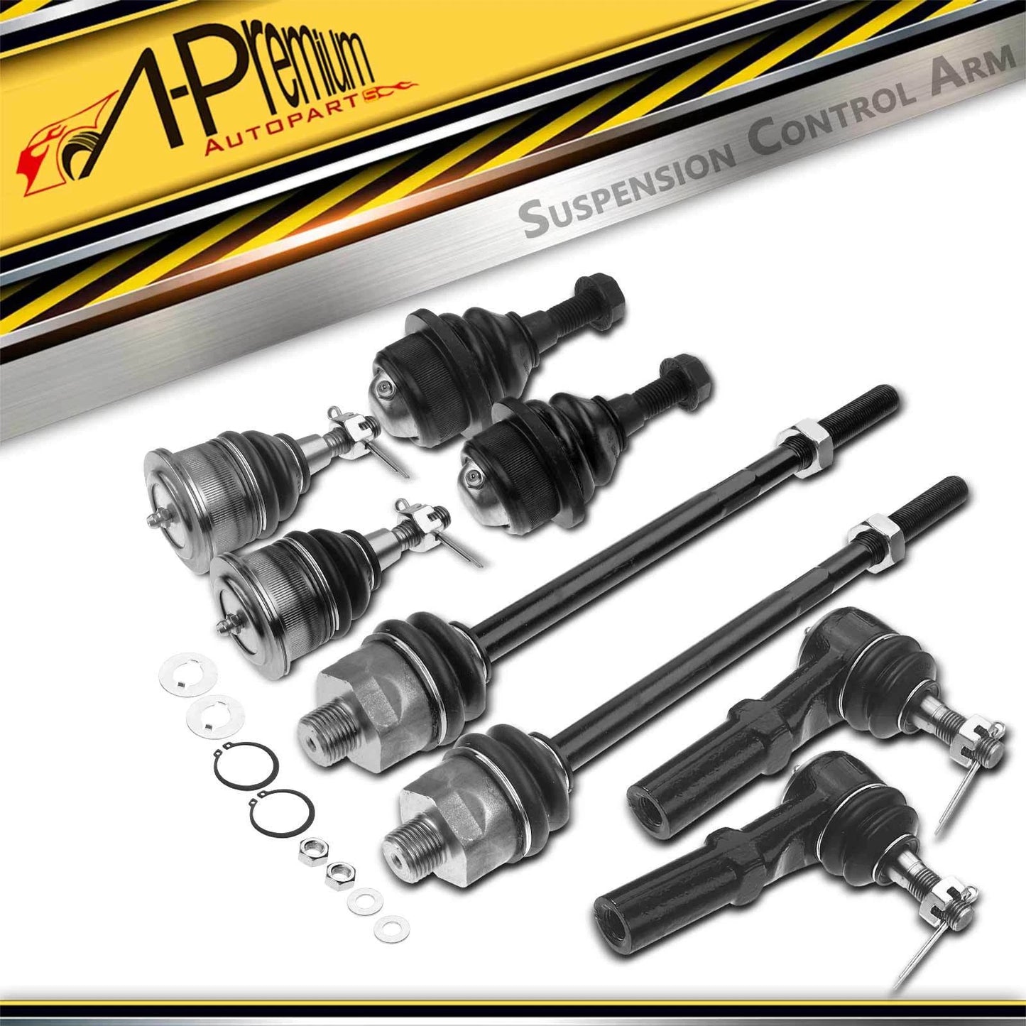 8x Front Tie Rod End Ball Joint for Chevy Silverado 2500 (2001–2004)
