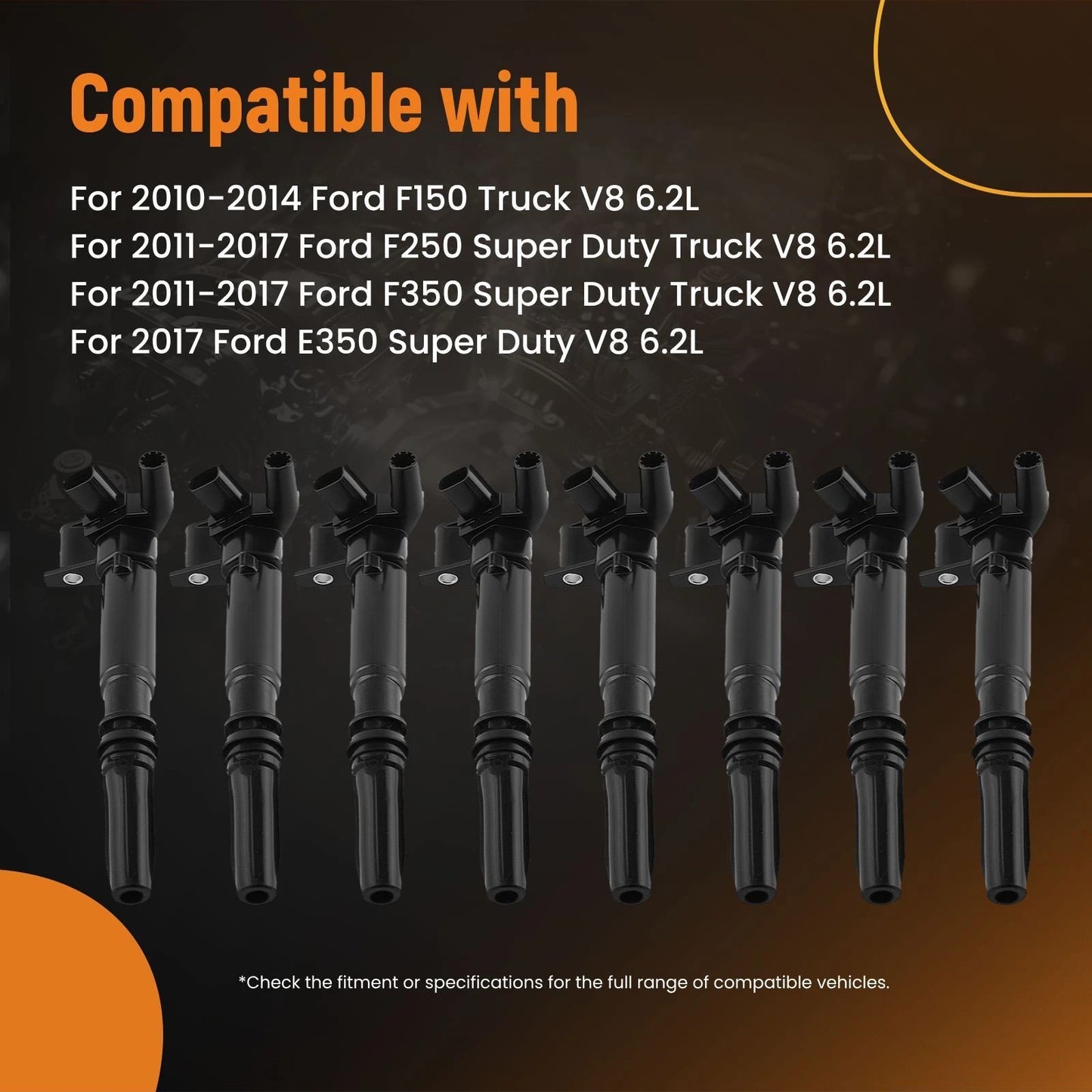 Ignition Coil Set for Ford F-150 F250 F350 E-350 6.2L V8 (2011–2016)