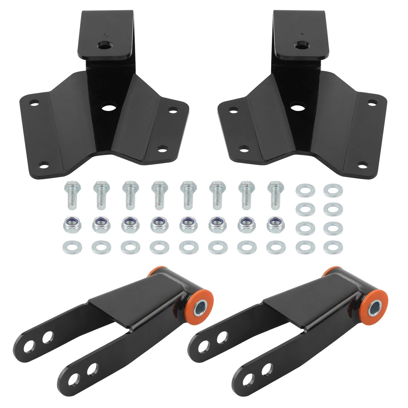 4 in Rear Drop Shackles Hangers Kit for Chevy Silverado Sierra (1999–2006)
