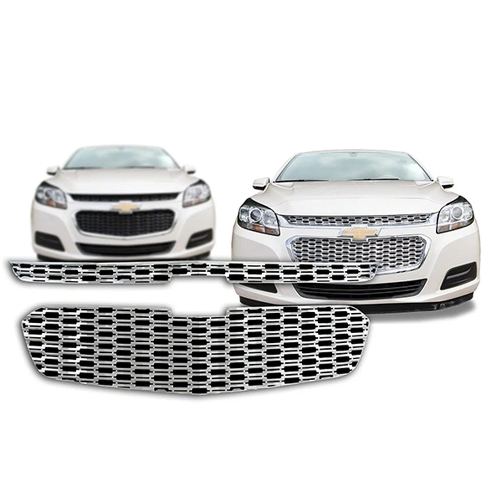 2pc Rectangular Honeycomb Grille Insert Replacement for 2014-2015 Chevy Malibu
