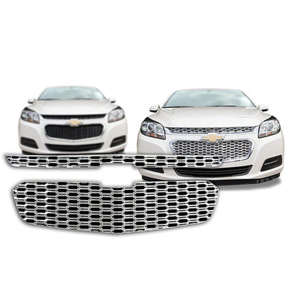 2pc Rectangular Honeycomb Grille Insert Replacement for 2014-2015 Chevy Malibu