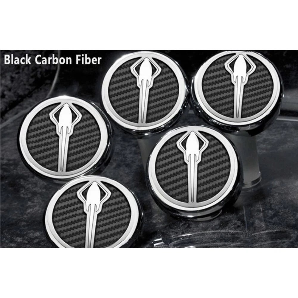 Chrome Stingray Cap Covers w/Black CF Inlay for 2014-2019 Corvette Z06 Automatic
