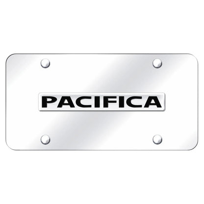 Chrome Name on Chrome License Plate - Officially Licensed for Chrysler Pacifica