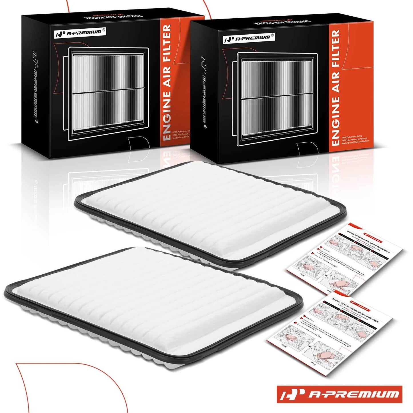 2X Engine Air Filter for Chevrolet Equinox (2005–2009) Malibu (2008–2012)