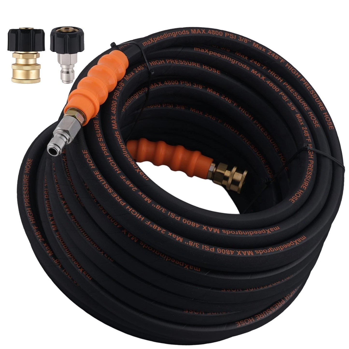 4800 PSI Pressure Washer Hose 75 FT for Swivel Quick Connect (248–248°F)