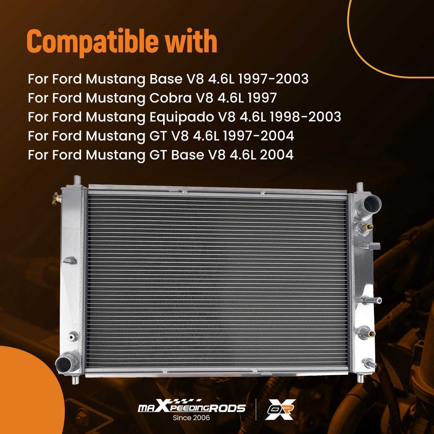 3-Row Cooling Radiator for Ford Mustang GT V8 4.6L (1997–2004)
