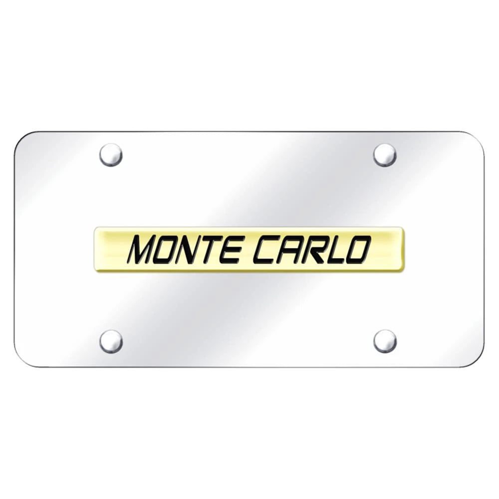 Gold Name on Chrome License Plate -Officially Licensed for Chevrolet Monte Carlo