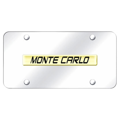 Gold Name on Chrome License Plate -Officially Licensed for Chevrolet Monte Carlo