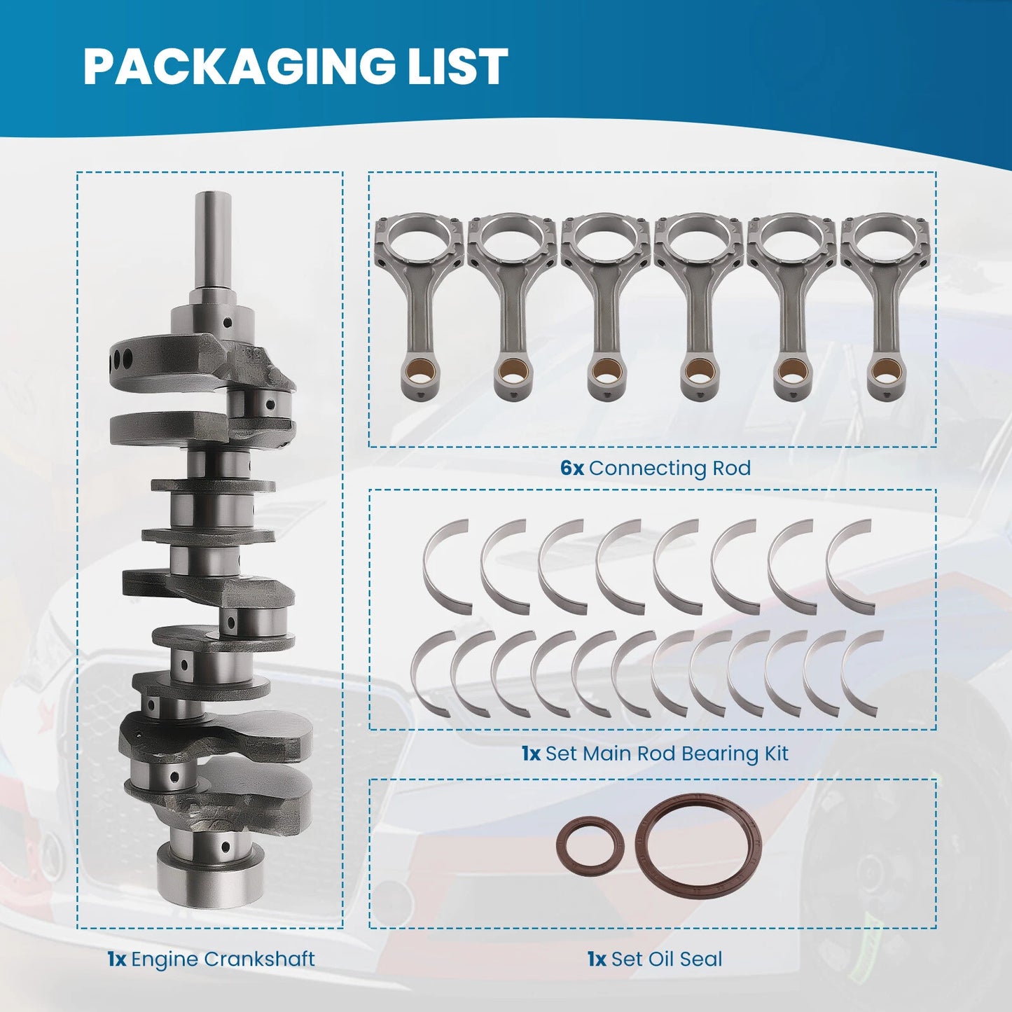 Crankshaft Rod Bearing Kit for Hyundai Santa Fe Kia Sorento (2019–2021)