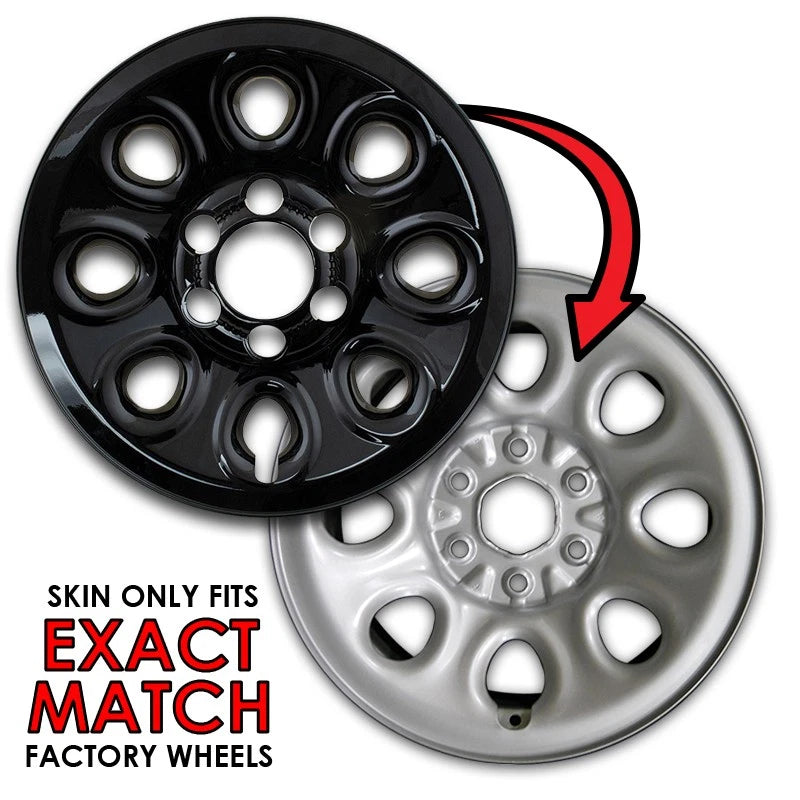 17 Inch Gloss Black Wheel Skins Set of 4 for 2005–2014 Chevy Tahoe