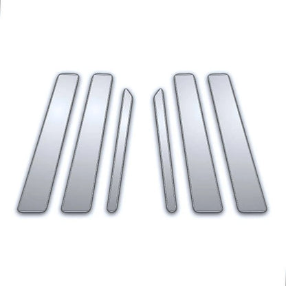 6Pc Triple Chrome Pillar Side Trim Covers for Volkswagen Phaeton (2002–2008)