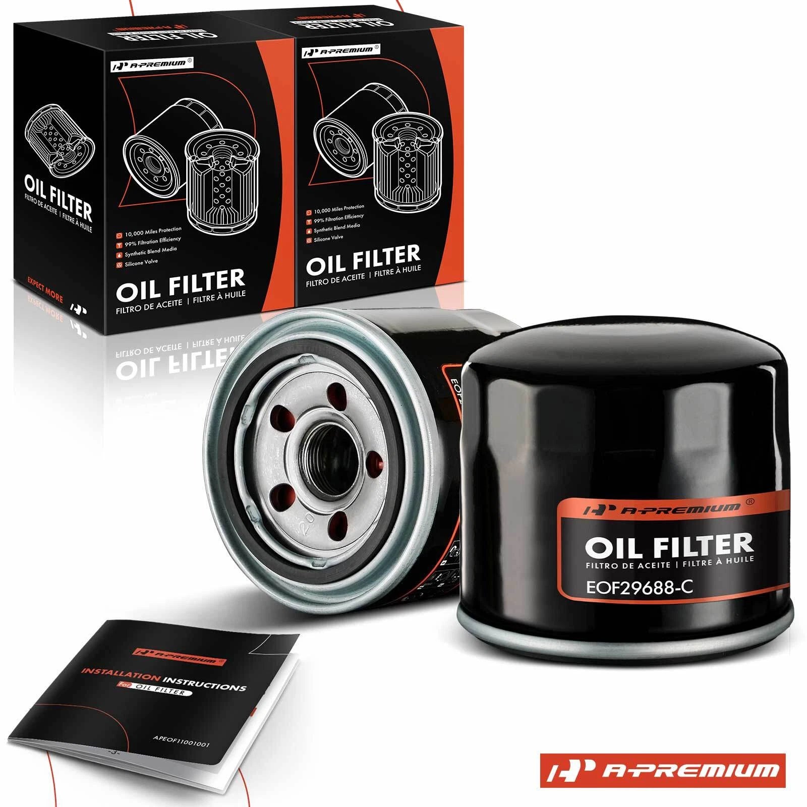 2X Engine Oil Filter for Acura MDX (2001–2002) Mitsubishi Outlander Lancer
