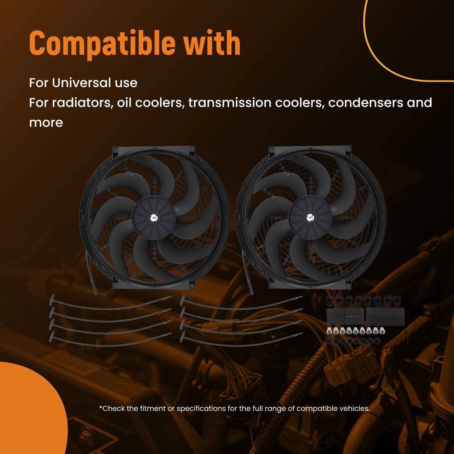High Flow Radiator Fan Assembly for Universal Application (900–CFM)