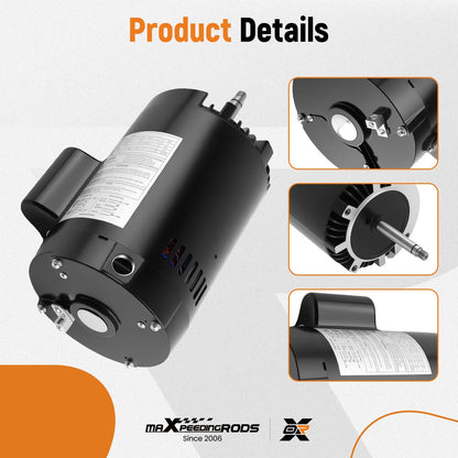 4/3 HP 3450 RPM Pool Pump Motor for Polaris PB4-60 (115–230V, 2000–2020)
