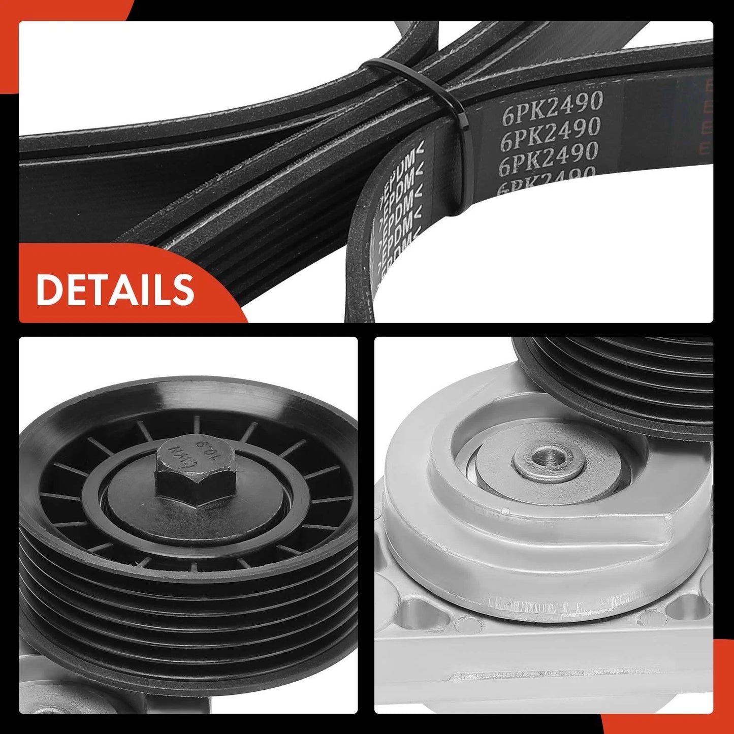 3X Serpentine Belt Drive Component Kit for Chevrolet Caprice (1991–1996)