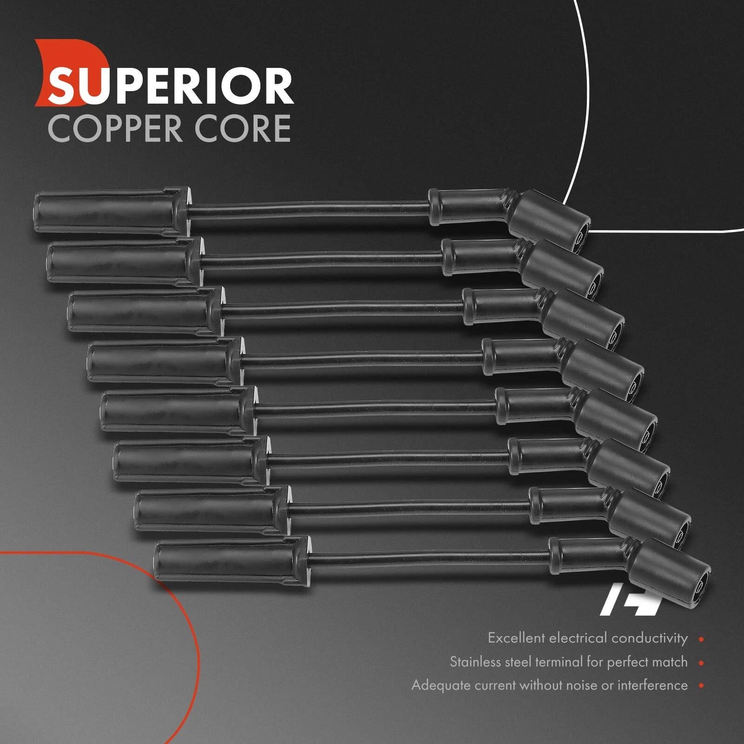 8x Spark Plug Wire Set for Chevy Corvette (2009–2011) Supercharged 6.2L