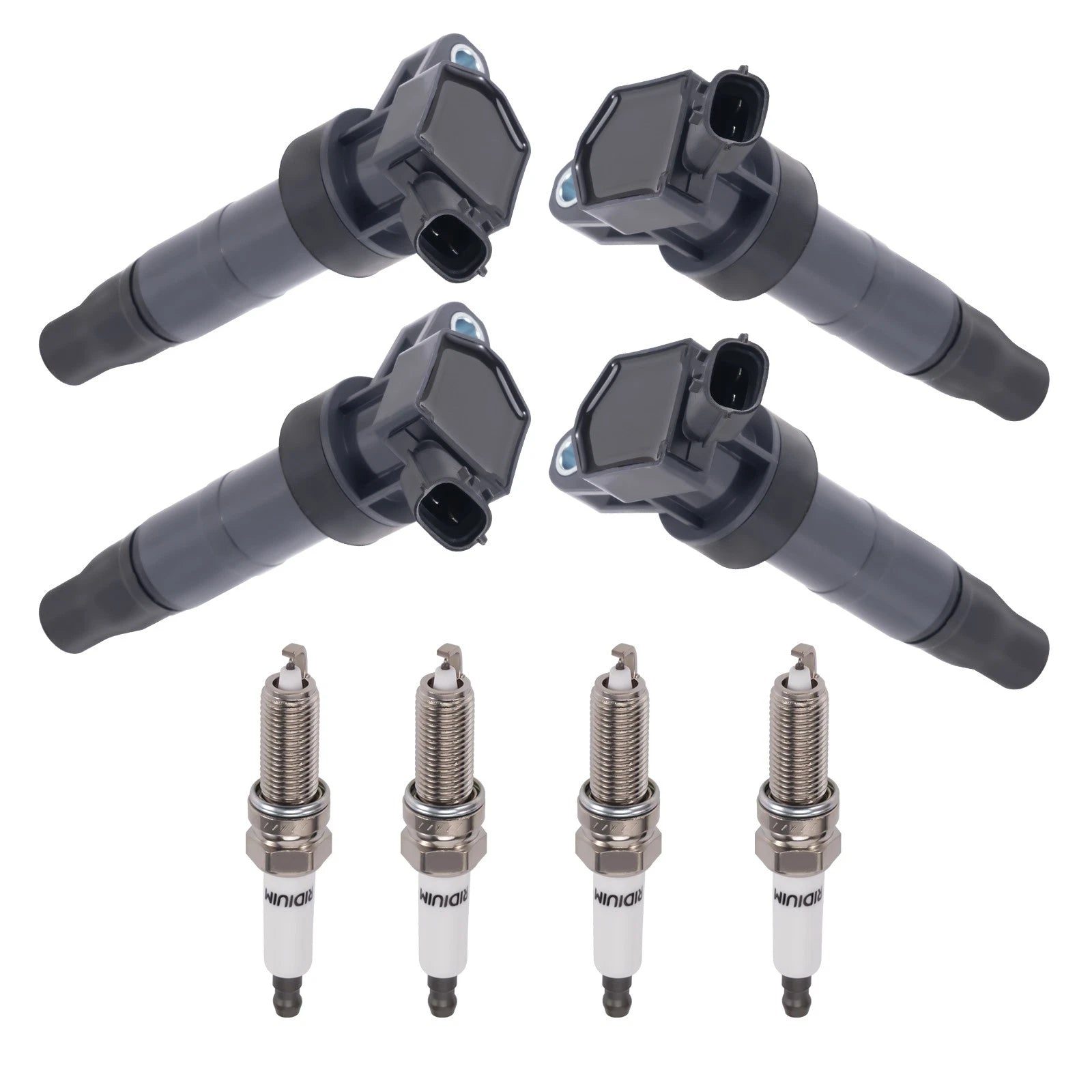 4x Ignition Coil and 4x Spark Plug for Hyundai Genesis 4.6L V8 (2009–2012)