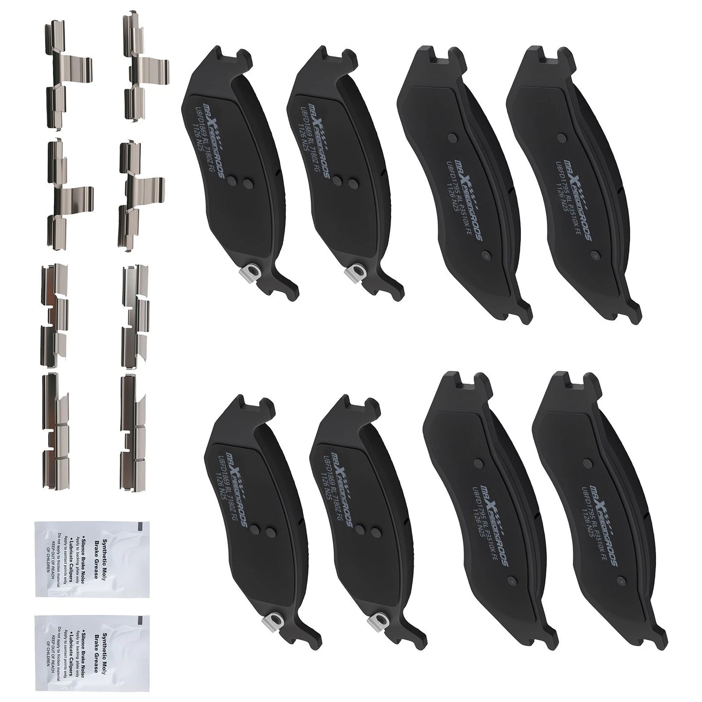 Front and Rear Brake Pads Set for Dodge Durango 2003–2006 and Ram 1500 2002–2005