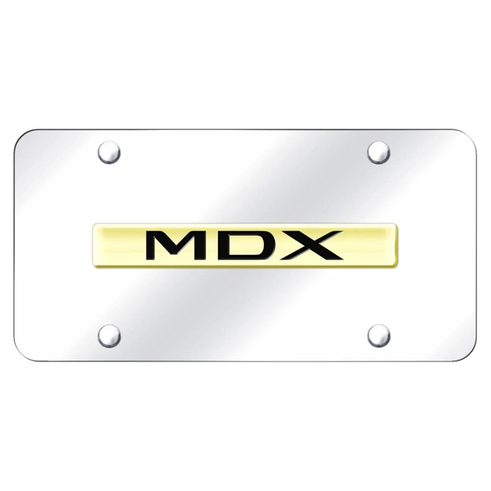Gold Name on Chrome License Plate - Officially Licensed for Acura MDX