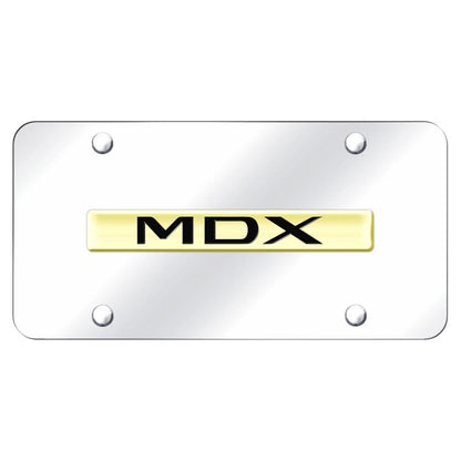 Gold Name on Chrome License Plate - Officially Licensed for Acura MDX