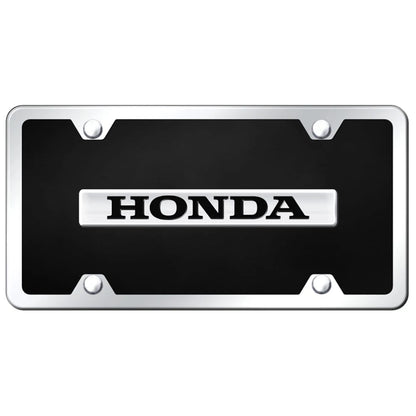 Chrome on Black Acrylic License Plate Kit - Officially Licensed for Honda