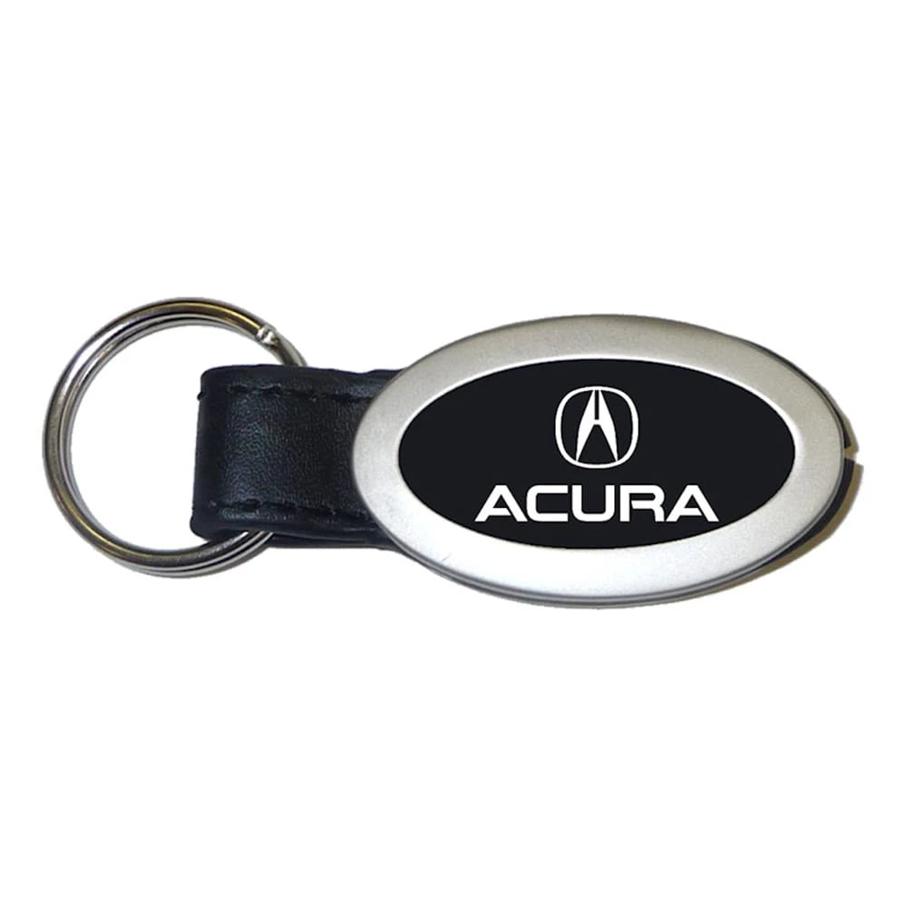 Black Oval Leather Keychain KC3210.ACU - Officially Licensed for Acura