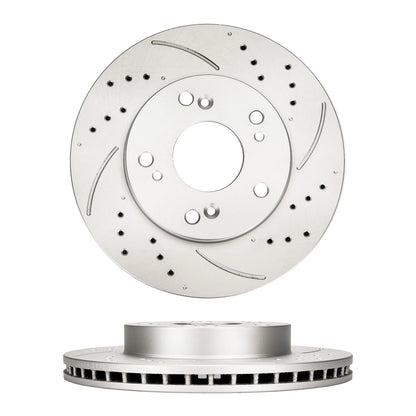 Front Drilled Slotted Brake Rotors and Ceramic Pads for Honda Civic (2015–2015)
